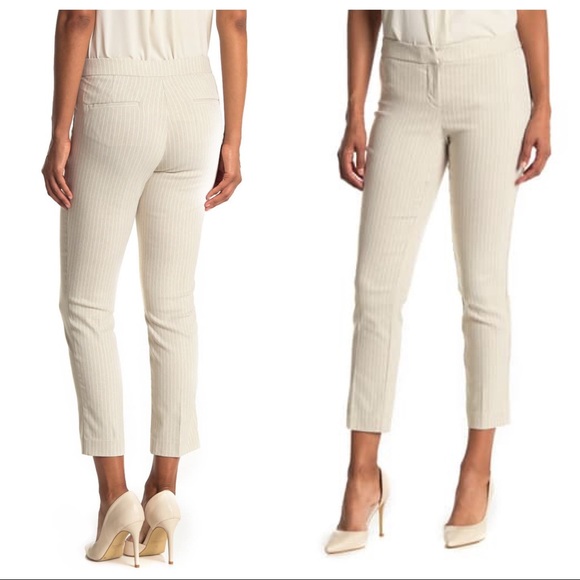NWT Amanda &Chelsea Striped Ponte Knit Dress Pants - Picture 1 of 5